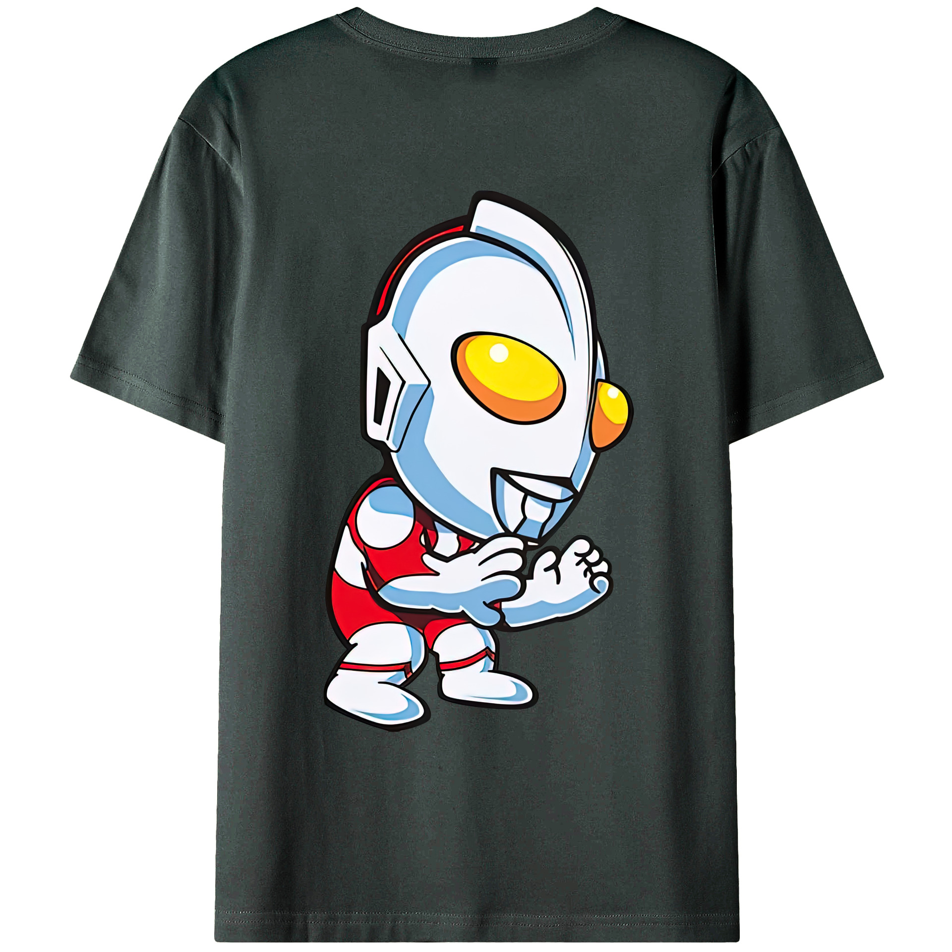 （画像用） ウルトラマン Ultraman 綿100％ メンズ半袖Tシャツ（バックプリント） 通気性